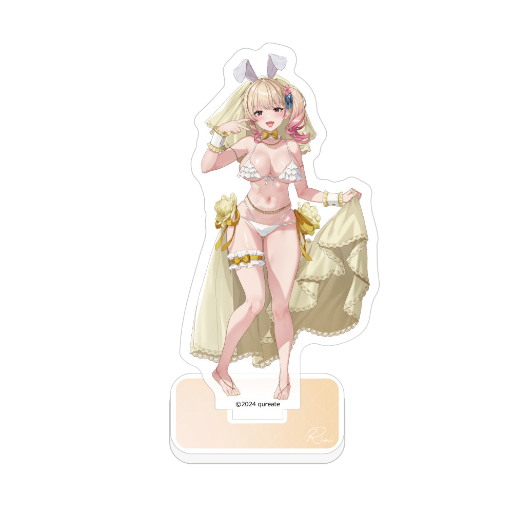 Bunny Garden - Original Illustration Acrylic Stand Rin / Bunny Wedding Swimwear