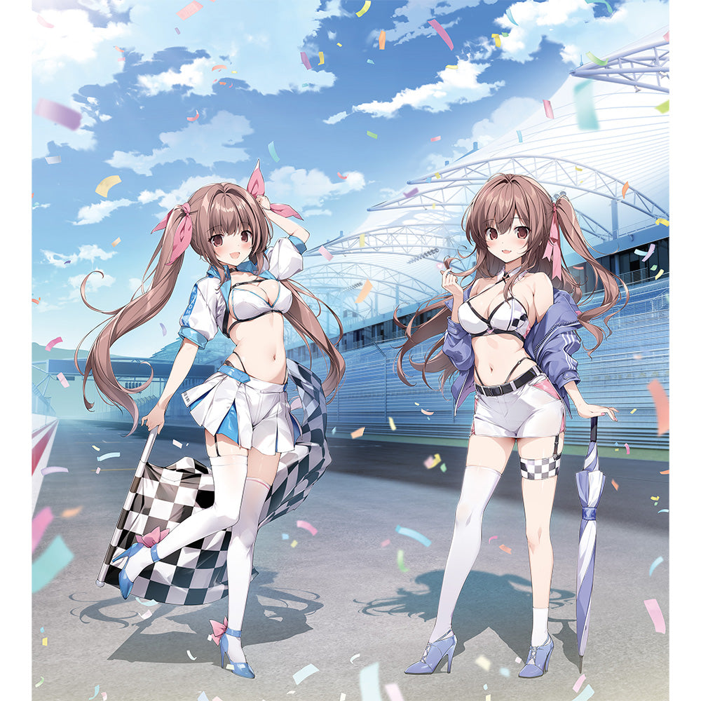 Karory Original Illustration Replicate Genga Aomi Maika & Aomi Kanon / Race Queen