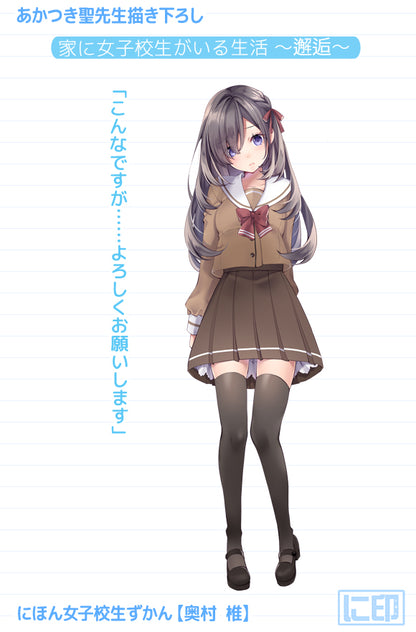 Nihon Jyoshikousei Zukan Hiziri Akatsuki Original Illustration Okumura Shii Dakimakura Cover Lyctoron Rich Edition