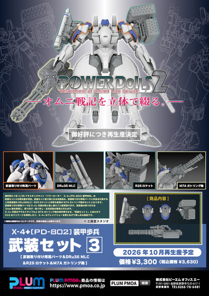 1/35 Scale Plastic Kit - Powerdolls2 - X-4+(Pd-802) Armored Infantry Weapon Set 3 (Shoulder Parts for Mounting Weapons & Dru35 Mlc & R25 Rocket & M7A Gatling Gun) - Image 4