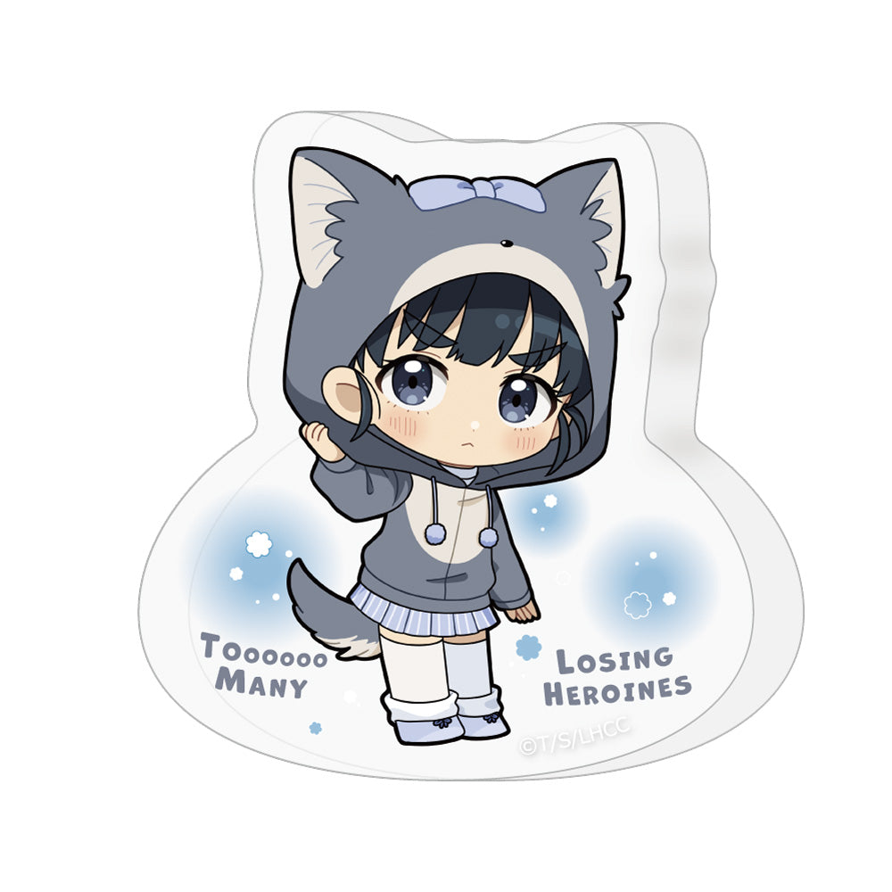 - Too Many Losing Heroines! - Die-cut Acrylic Block Basori Tiara / Kemomimi Hoodie - Image 1