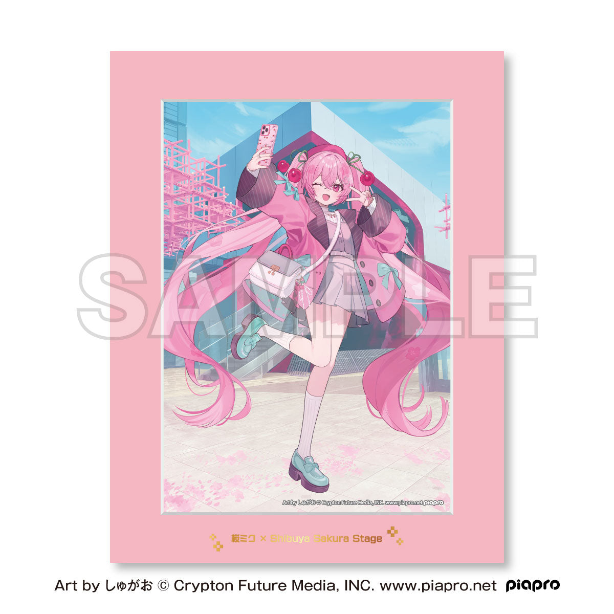 Sakura Miku X Shibuya Sakura Stage Chara Fine Mat Art by Shugao - Image 1
