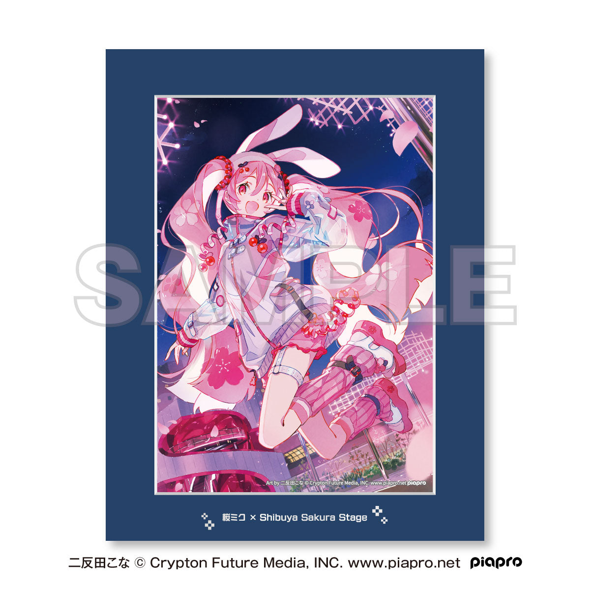 Sakura Miku X Shibuya Sakura Stage Chara Fine Mat Art by Cona Nitanda - Image 1