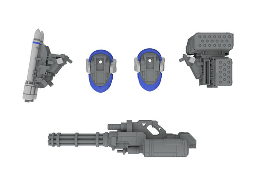 1/35 Scale Plastic Kit - Powerdolls2 - X-4+(Pd-802) Armored Infantry Weapon Set 3 (Shoulder Parts for Mounting Weapons & Dru35 Mlc & R25 Rocket & M7A Gatling Gun) - Image 1